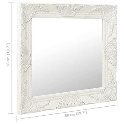 VidaXL Wandspiegel barok stijl 50x50 cm wit VidaXL Wandspiegel barok stijl 50x50 cm wit