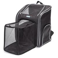 Nobleza Uitbreidbare rugtas - Hond en kat tot 10 kg - Zwart - thumbnail