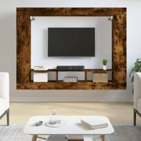 Tv-meubel 152x22x113 cm bewerkt hout gerookt eikenkleurig - thumbnail