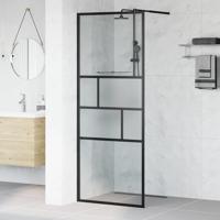 Inloop Douche Wand Zwart 80 x 195 x 0.5 cm Glas en Aluminium - thumbnail