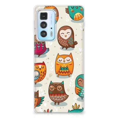 Motorola Edge 20 Pro | TPU Hoesje | Vrolijke Uilen