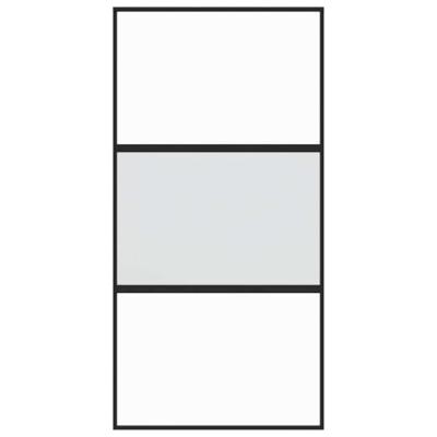 VidaXL Schuifdeur 102,5x205 cm gehard glas en aluminium zwart