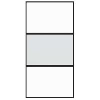 VidaXL Schuifdeur 102,5x205 cm gehard glas en aluminium zwart - thumbnail