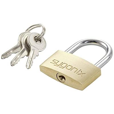 Sygonix SY-5045288 Hangslot 29.8 mm Deels gelijksluitend Goud-geel Sleutelslot