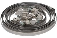 Slangklemmenset - 3 m RVS band met 8 losse gegalvaniseerde klemmen - thumbnail