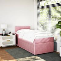 Boxspring met matras fluweel roze 90x190 cm - thumbnail