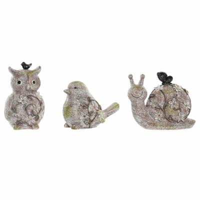Decoratieve figuren DKD Home Decor Groen Roze Natuurlijk dieren Shabby Chic 20,5 x 10 x 17 cm (3 Onderdelen)