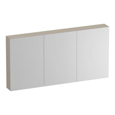 Brauer Impress Deluxe Spiegelkast - 140 cm - met interne en externe Verlichting - 3 Dubbelzijdige Spiegeldeuren - Mat Beige