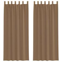 Gordijnen voile met lussen 2 st 140x260 cm lichtbruin - thumbnail