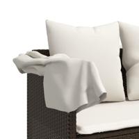 5-delige Loungeset met kussens poly rattan bruin - thumbnail