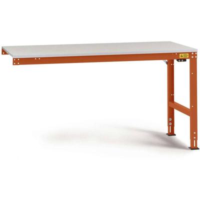Manuflex LU6078.2001 ESD ESD-werktafel universele standaard aanschuiftafel met melamine schijf, bxdxh = 1500 x 1200 x 763-873 mm Rood-oranje (RAL 2001)