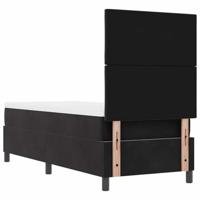 Boxspring bed met matras Zwart 80 x 200 cm Fluweel - thumbnail