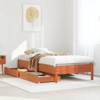 Bedframe zonder matras massief grenenhout wasbruin 200x200 cm - thumbnail