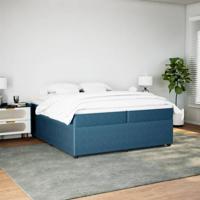 Boxspring met matras fluweel donkerblauw 200x200 cm - thumbnail