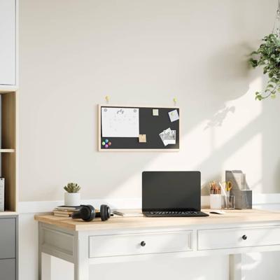 VidaXL Krijtbord met massief grenenhouten frame zwart 60x30 cm