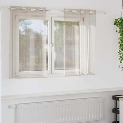 Voile Gordijn met gordijnen 2 pcs Zand 140 x 140 cm Polyester