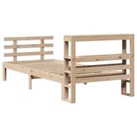 Bedframe met hoofdbord massief grenenhout 90x200 cm - thumbnail