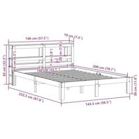 Bedframe met hoofdeinde zonder matras 140x200 cm wit - thumbnail