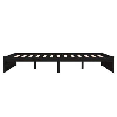 Bedframe massief hout zwart 140x190 cm - thumbnail