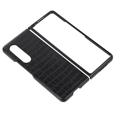 Lunso - Samsung Galaxy Z Fold4 - Croco patroon cover hoes - Zwart Lunso - Samsung Galaxy Z Fold4 - Croco patroon cover hoes - Zwart