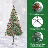 VidaXL Kunstkerstboom met 300 led groen 180 cm pvc en staal - thumbnail