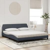 Bed met matras "Dover" fluweel donkergrijs 180x200 cm - thumbnail