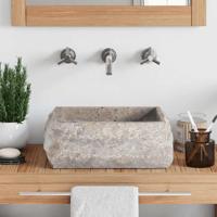 VidaXL Gootsteen 30x30x13 cm marmer grijs - thumbnail