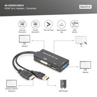 ASSMANN Electronic AK-330403-002-S HDMI, DP DVI, DVI-D Zwart kabeladapter/verloopstukje - thumbnail