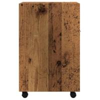 Kast met wielen 33x38x60 cm bewerkt hout oud houtkleurig - thumbnail