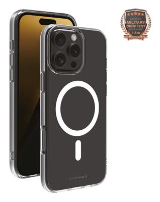 Vivanco MAG STEADY Backcover Apple iPhone 16 Pro Max Transparant Inductieve lading, Zanddicht, Spatwaterdicht, Stofdicht Vivanco MAG STEADY Backcover Apple iPhone 16 Pro Max Transparant Inductieve lading, Zanddicht, Spatwaterdicht, Stofdicht