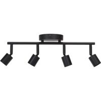 LED Plafondspot 4-lichts GU10 Mat Zwart Aluminium Rechthoek - thumbnail