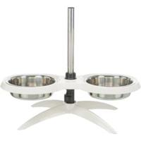 Trixie voerstandaard hondenbar melamine/rvs wit 2X25 CM 2,4 LTR - thumbnail