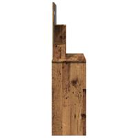 Kaptafel met spiegel 86,5x35x136 cm oud houtkleurig - thumbnail