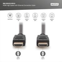 Digitus DB-330123-020-S HDMI-kabel HDMI Aansluitkabel HDMI-A-stekker, HDMI-A-stekker 2.00 m Zwart 4K UHD, Audio Return Channel (ARC) - thumbnail