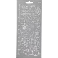 Creativ Company Stickers, unicorn, vel 10x23 cm, zilver, 1 vel - thumbnail