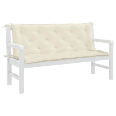 VidaXL Tuinbankkussen 150x(50+50)x7 cm oxford stof crèmewit