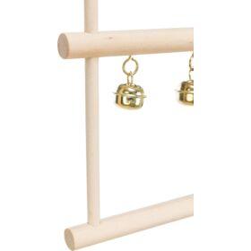 TRIXIE TRAPEZESCHOMMEL DUBBEL MET BEL HOUT 12X20 CM 4 ST