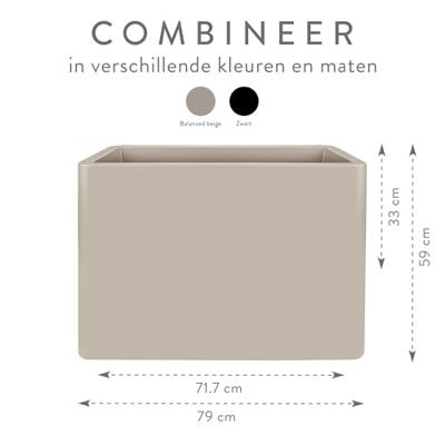 Elho June Brick Divider 80 - Beige - L 79 x B 29 x H 59 cm - Binnen en Buiten - 100% gerecycled