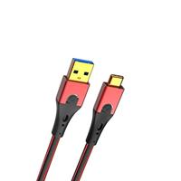 USB 3.2 Gen 1 (USB 3.0) [1x USB 3.2 Gen 1 stekker A (USB 3.0) - 1x USB-C stekker] 1.00 m Rood/zwart Vergulde steekcontacten Oehlbach USB Evolution C3 - thumbnail