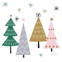 Duni servetten noel trees 24x24cm - thumbnail
