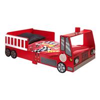 Vipack peuterbed brandweer auto - rood - 77x148 cm - thumbnail