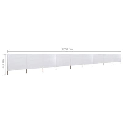 VidaXL Windscherm 9-panelen 1200x80 cm stof zandwit