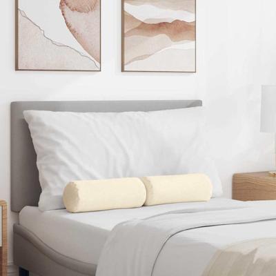 Bolster Kussens 2 pcs Crme 15 x 40 cm Katoen Stof Bolster Kussens 2 pcs Crme 15 x 40 cm Katoen Stof