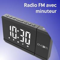 Projectorwekker - EVOOM - EV304571 - Zwart - FM-wekkerradio - Tijdprojectie - thumbnail
