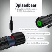 Ansmann LED Taschenlampe Survival TS3000RF wiederaufladbar Zaklamp werkt op Li-ion oplaadbare batterij of batterijgevoed SMD LED 15 h 223 g - thumbnail