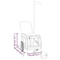 Hondenfietstrailer oxford stof en ijzer geel en zwart - thumbnail