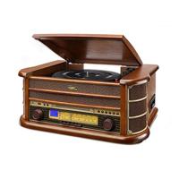 Dual NR 4 nostalgische muziekinstallatie met platenspeler (FM-tuner, MW-radio, CD-RW, MP3, USB, cassette, Aux-In) bruin - thumbnail
