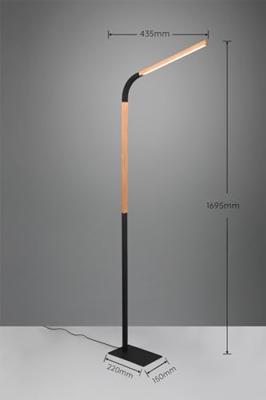 Trio Flexibele leeslampNorris zwart met hout - 445210132