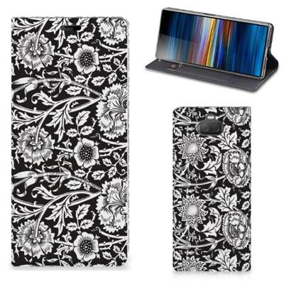 Sony Xperia 10 Plus Smart Cover Black Flowers Sony Xperia 10 Plus Smart Cover Black Flowers