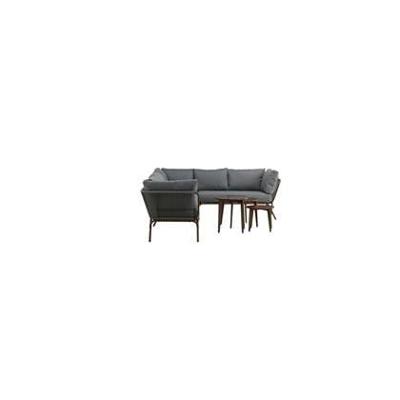 Nohr Loungeset 'Fanendo' Met hoekbank en 3 tafels, kleur Bruin